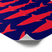 Weltkarte mit Haien Poster (Ecke)