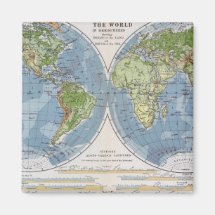 Weltkarte mit Höhenangabe der Meerestiefe des Land Magnet