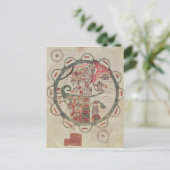 Weltkarte mit Jerusalem im Zentrum Postkarte (Stehend Vorderseite)