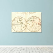 Weltkarte mit Latitude und Longititude Leinwanddruck (Insitu (Holzboden))