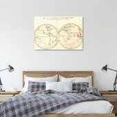 Weltkarte mit Latitude und Longititude Leinwanddruck (Insitu (Schlafzimmer))