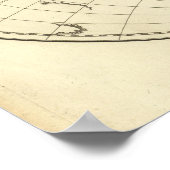 Weltkarte mit Latitude und Longititude Poster (Ecke)