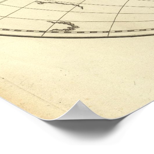 Weltkarte mit Latitude und Longititude Poster (Ecke)