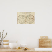 Weltkarte mit Latitude und Longititude Poster (Küche)