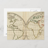Weltkarte mit Latitude und Longititude Postkarte (Vorne/Hinten)
