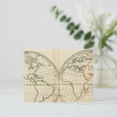 Weltkarte mit Latitude und Longititude Postkarte (Stehend Vorderseite)