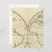 Weltkarte mit Latitude und Longititude Postkarte (Vorne/Hinten)
