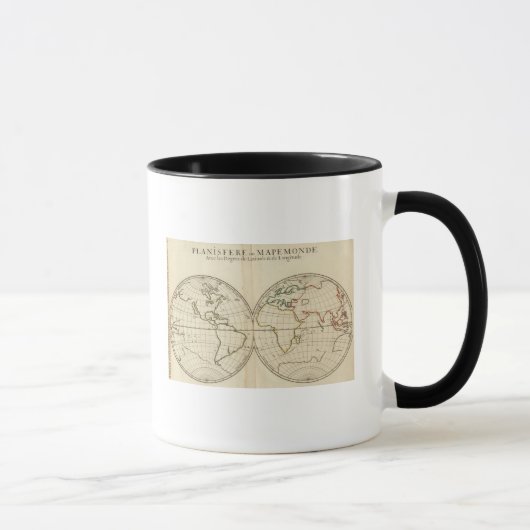 Weltkarte mit Latitude und Longititude Tasse (Rechts)
