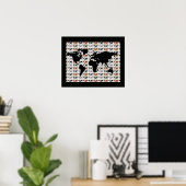 Weltkarte mit Muster Poster (Heimbüro)