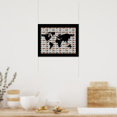 Weltkarte mit Muster Poster (Küche)