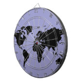 Weltkarte mit schwarzer Grafik Dartscheibe (Vorderseite rechts)