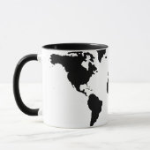 Weltkarte mit schwarzer Grafik Tasse (Links)