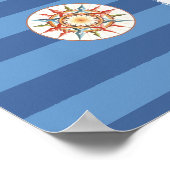 Weltkarte mit Streifen Poster (Ecke)