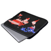 Weltkarte mit US-Flagge Laptopschutzhülle (Vorne Knopf)