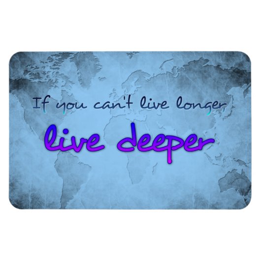 Weltkarte mit Zitat Magnet (Horizontal)