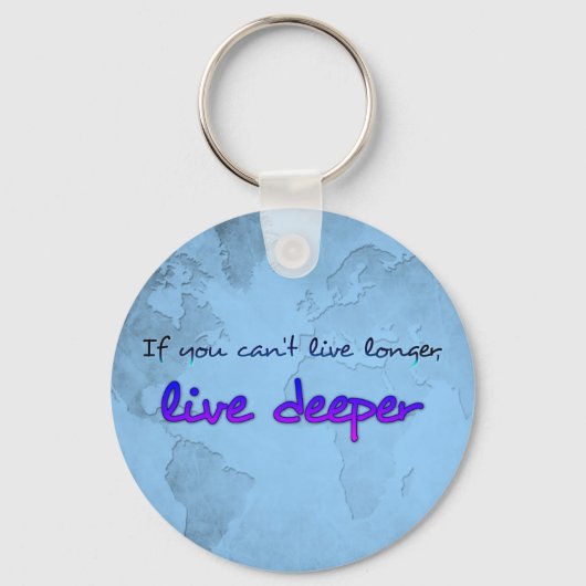 Weltkarte mit Zitat Schlüsselanhänger (Vorderseite)