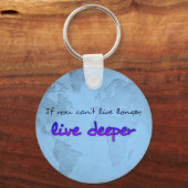 Weltkarte mit Zitat Schlüsselanhänger (Vorderseite)