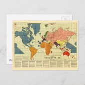 Weltkarte nach dem Krieg (1942) Postkarte (Vorne/Hinten)
