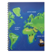 Weltkarte Notizblock (Vorderseite)