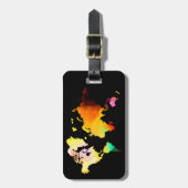 Weltkarte Orange Black Beruflich Chic Moderne Gepäckanhänger (Vorderseite vertikal)