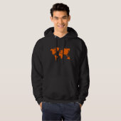 Weltkarte - Orange Hoodie (Vorne ganz)