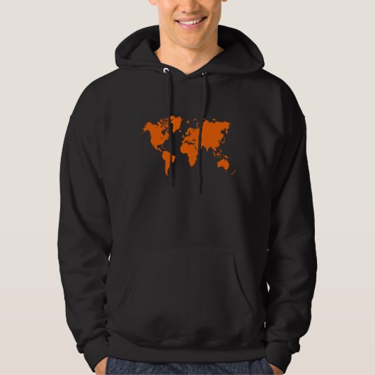 Weltkarte - Orange Hoodie (Vorderseite)