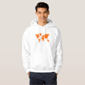 Weltkarte - Orange Hoodie (Vorne ganz)
