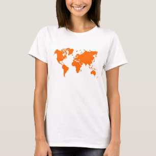 Weltkarte - Orange T-Shirt