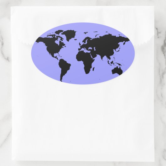 Weltkarte Ovaler Aufkleber (Tasche)