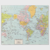 Weltkarte-Packpapier Geschenkpapier (Flach)