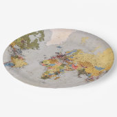 Weltkarte Pappteller (Schrägansicht)