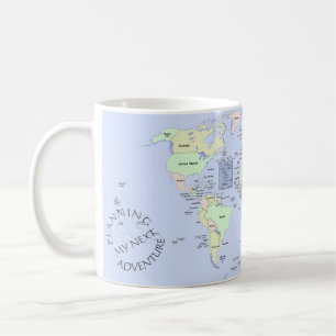 Weltkarte - Planung Meines Nächsten Abenteuers - B Kaffeetasse