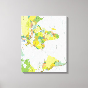 Weltkarte Politische Atlas Poster: Moderne Dekorat Leinwanddruck