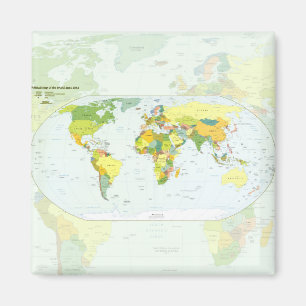 Weltkarte Politische Atlas Poster: Moderne Dekorat Magnet