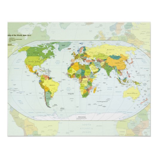 Weltkarte Politische Atlas Poster: Moderne Dekorat Poster (Vorderseite)