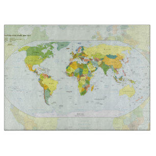 Weltkarte Politische Atlas Poster: Moderne Dekorat Schneidebrett
