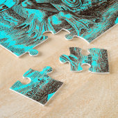 Weltkarte Poseidon Reitdelphin Puzzle (Seite)