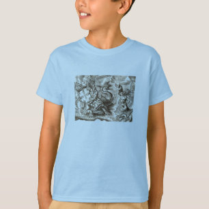 Weltkarte Poseidon und Dolphin T-Shirt