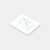 Weltkarte Post-it Klebezettel (angewinkelt)
