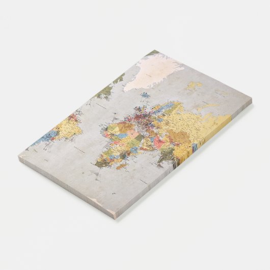 Weltkarte Post-it Klebezettel (angewinkelt)