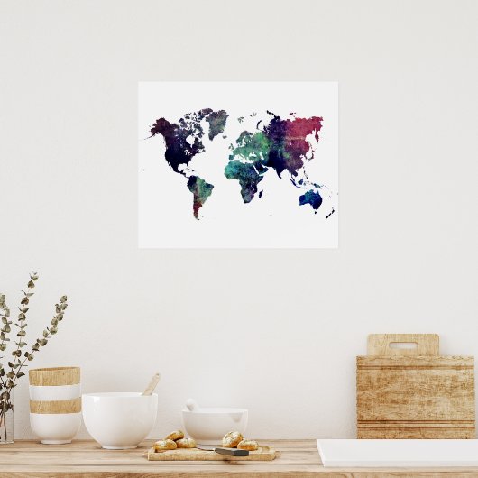 Weltkarte Poster (Küche)