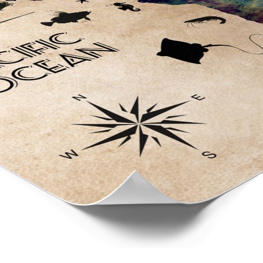 Weltkarte Poster (Ecke)