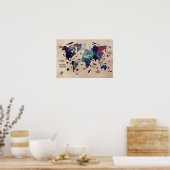 Weltkarte Poster (Küche)