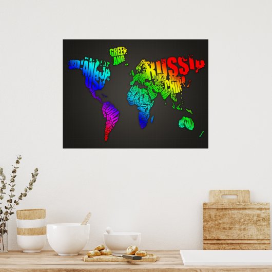 Weltkarte Poster (Küche)