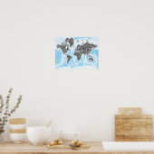 Weltkarte Poster (Küche)