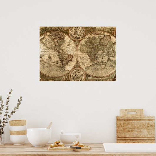 Weltkarte Poster (Küche)