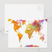 Weltkarte Postkarte (Vorne/Hinten)