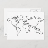 Weltkarte Postkarte (Vorne/Hinten)