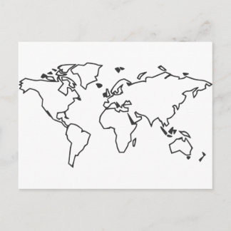 Weltkarte Postkarte