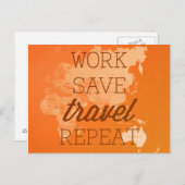 Weltkarte Postkarte (Vorne/Hinten)